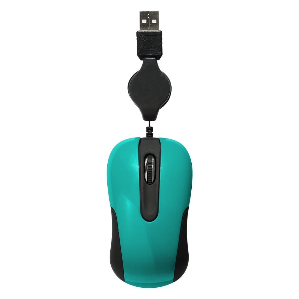 5079 Mini Retractable Cable Wired USB Optical Mouse for for Laptop(Light Blue)