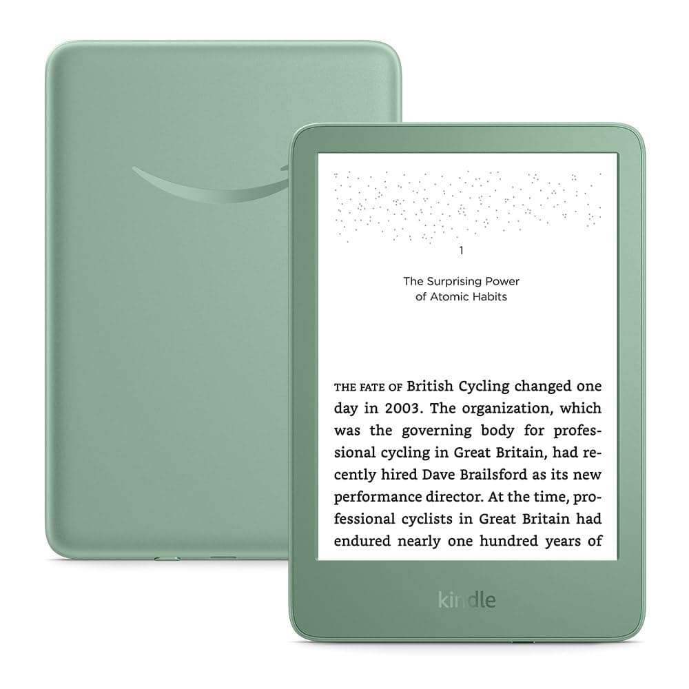 Amazon Kindle (16 GB) - Lightest and most compact Kindle, with glare-free display, faster page turns, adjustable front light, and long battery life - Matcha