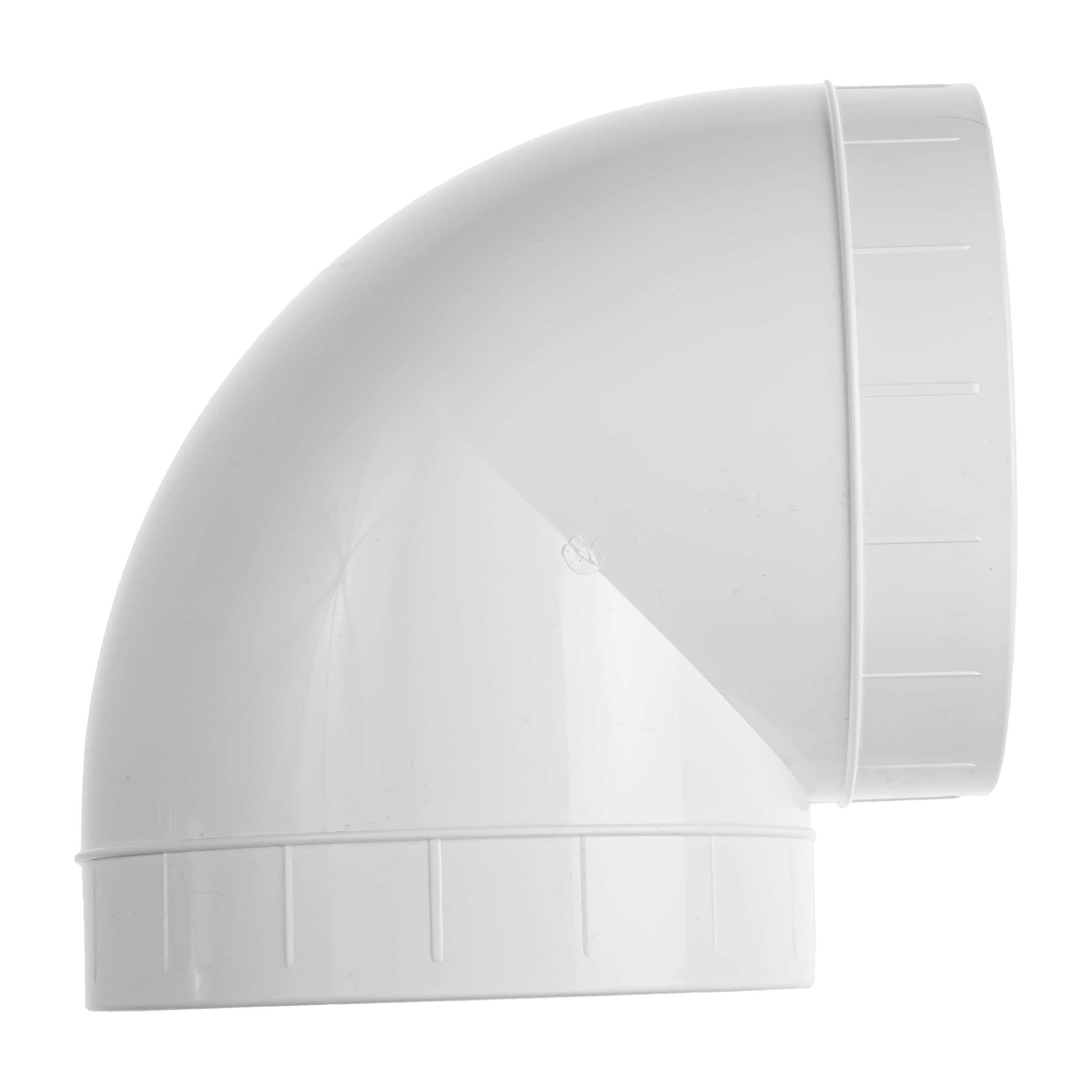 Vent Systems 150 mm / 6" inch White Plastic 90 Degree Elbow Bend Duct Pipe Connector for Flexible or Straight Pipe, Round Joint Tube Ventilation Hose ABS Plastic PVC Ducting