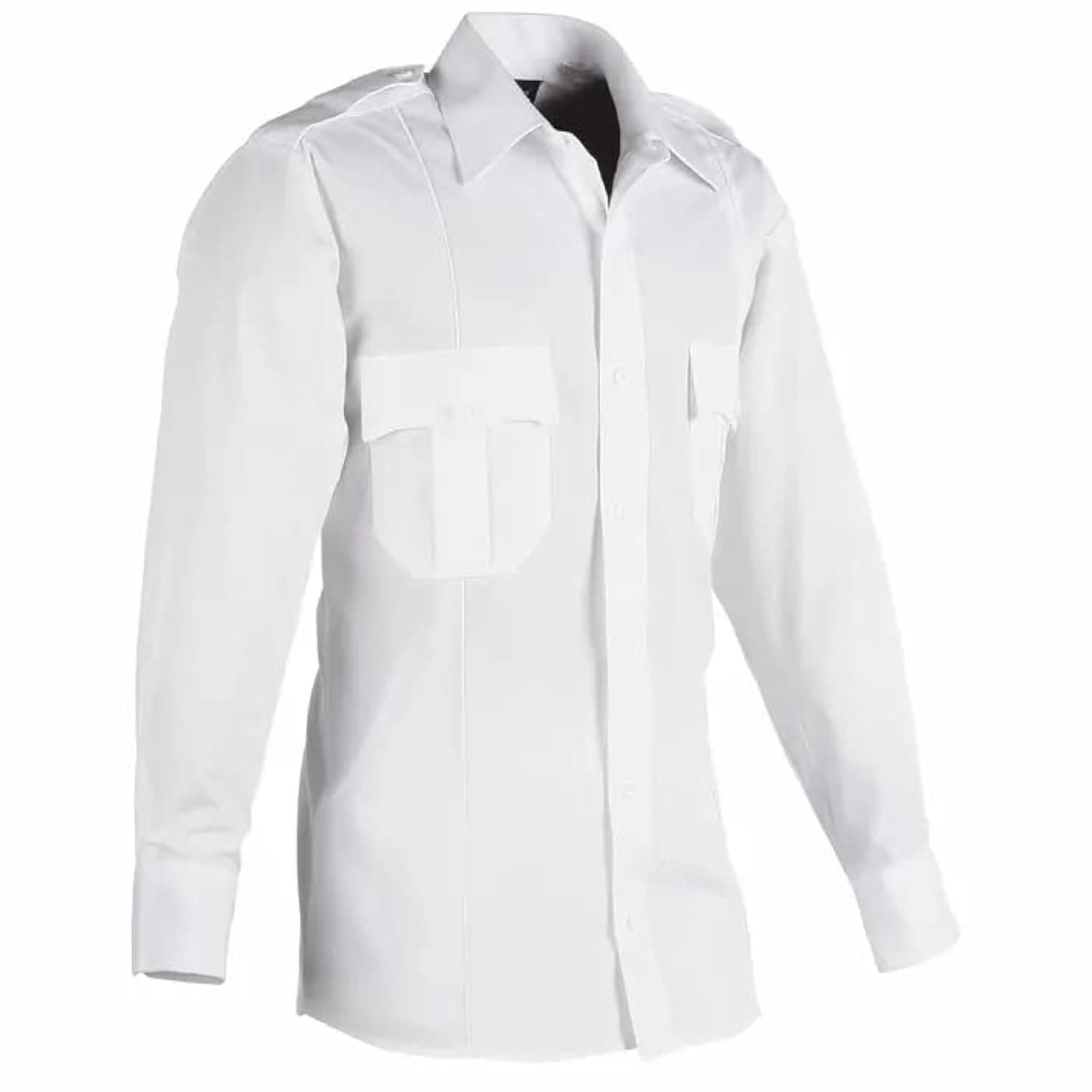 100% Polyester Long Sleeve Men's Uniform Shirt White