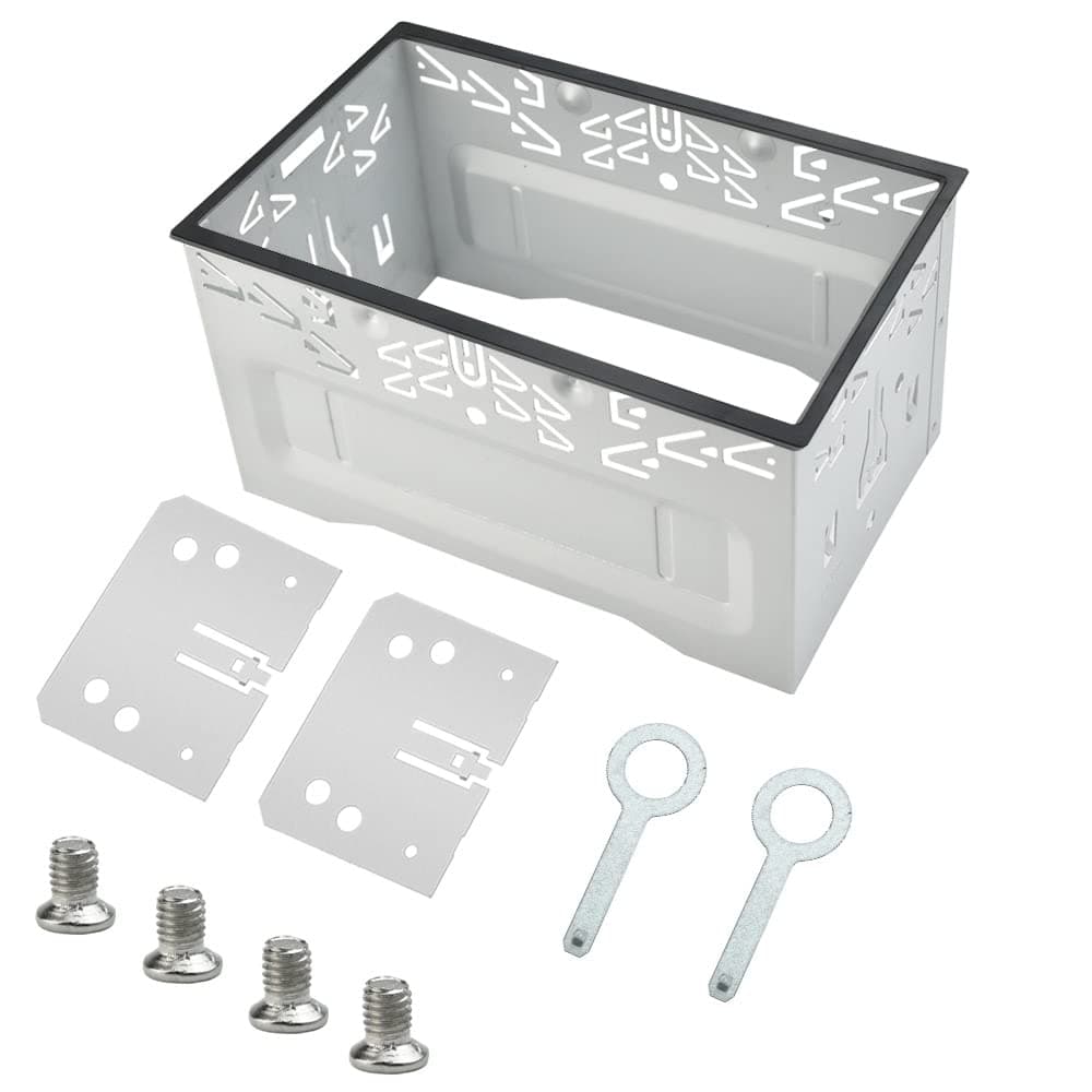 Double Din Cage Car Radio Frame Universal Double Din Cage Fitting Kit Metal Cage with Frame for Double 2DIN Car DVD Player Car Stereo Radio GPS Navigation Audio Video Playing Device