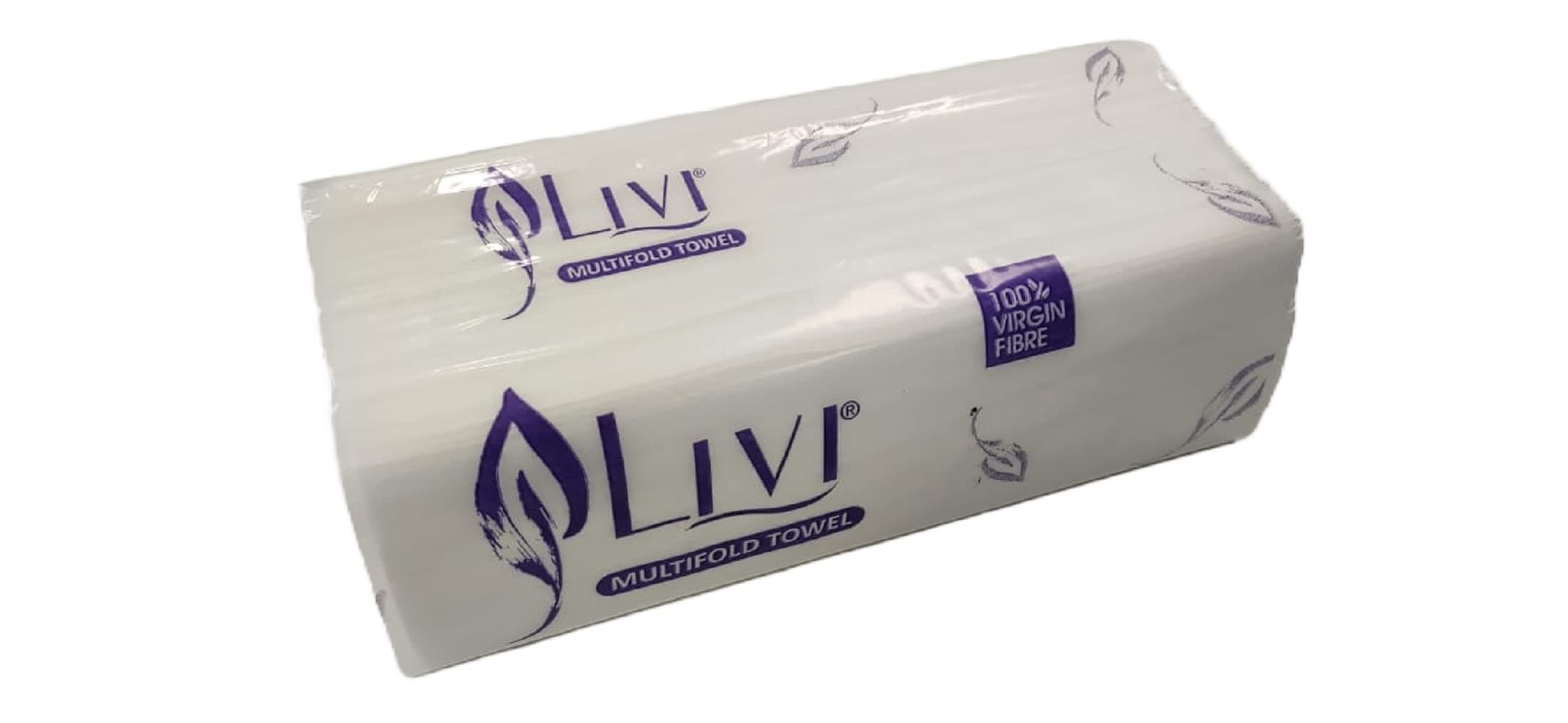 V4L Multi-Fold White Paper Towel 1 Pack x 125 Sheets Size 24 cm X 23.1 cm