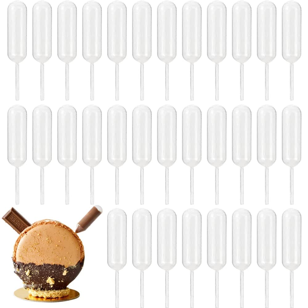 Tomnk 120pcs 4ml Plastic Cupcake Pipettes Squeeze Dropper Liquid Infuser Transfer Pipettes for Cupcakes, Strawberries