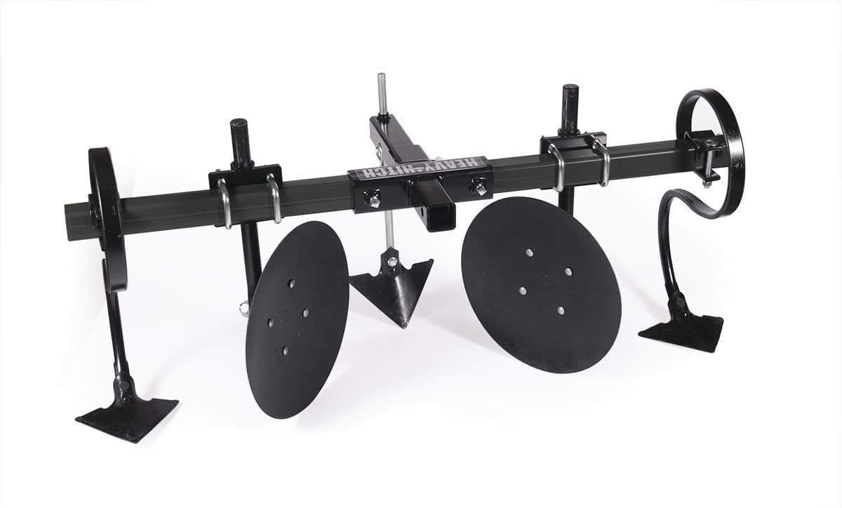 Heavy Hitch Multi-Purpose Disc Cultivator Garden Bedder 3-Point Attachment with S-Tines and Row Maker Insert Powdercoated in Black | USA Made for Compact/Sub-Compact Tractors