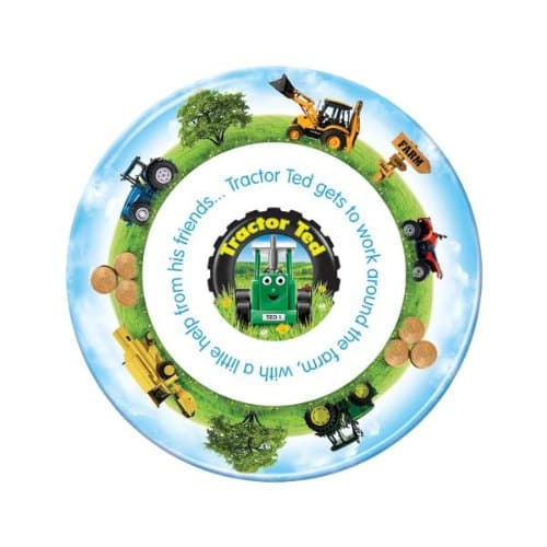 Tractor Ted Robust Reusable Plastic Melamine Plate for Children Big Machines Design