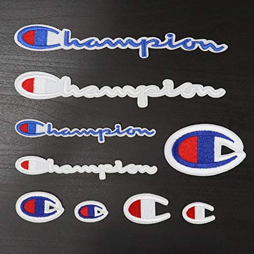 9 Pack Champion Patches Set Sew on or Iron on Multi Size Patch Embroidered DIY Applique Badge Decorative (Champion Patches)