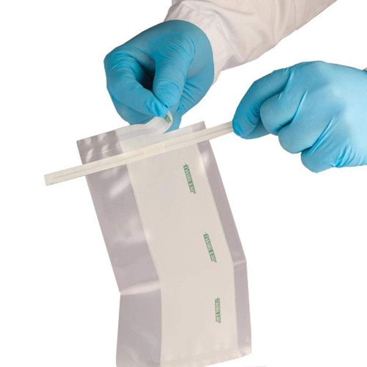 LabplasEPL-3570 TWIRL'EM Polyethylene Sampling Bag, Sterile, Safety Tabs, Closure with 2 Round Wires, Clear, 7 oz. Capacity, 2.5 mil Thick, 3.5" Width x 7" Length (Pack of 1000)