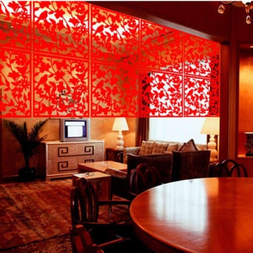 4pc Plastic Hanging Screen Partition Room Divider Wall Sticker Home Hotel Decor