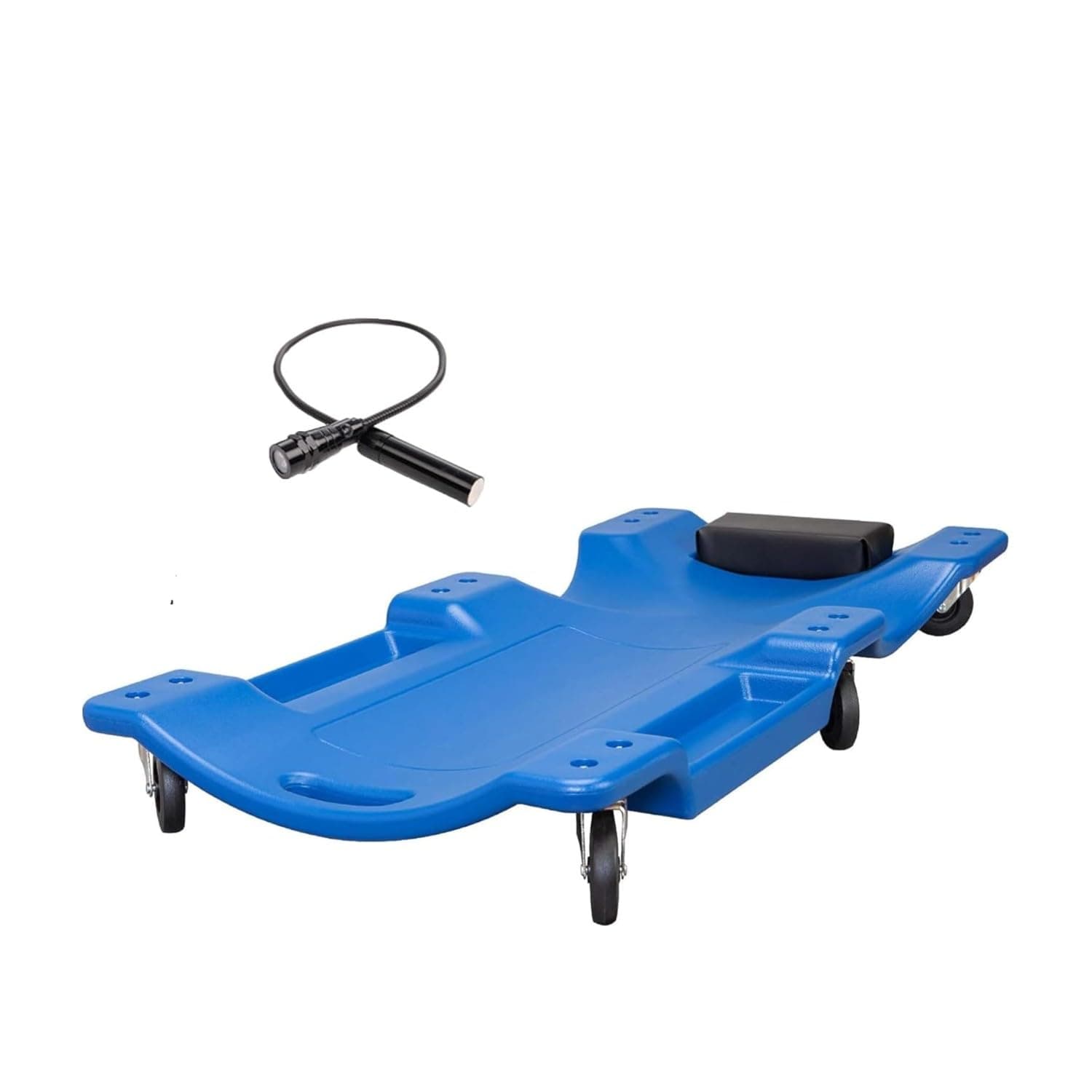 ATOZS Plastic Creeper, Plastic Garage Creeper With LED Light, Padded Headrest HDPE Molded Plastic Creeper Rolling Pad for Auto Repair Mechanic Car Creeper Trolley, Automotive Plastic Creeper (BLUE)