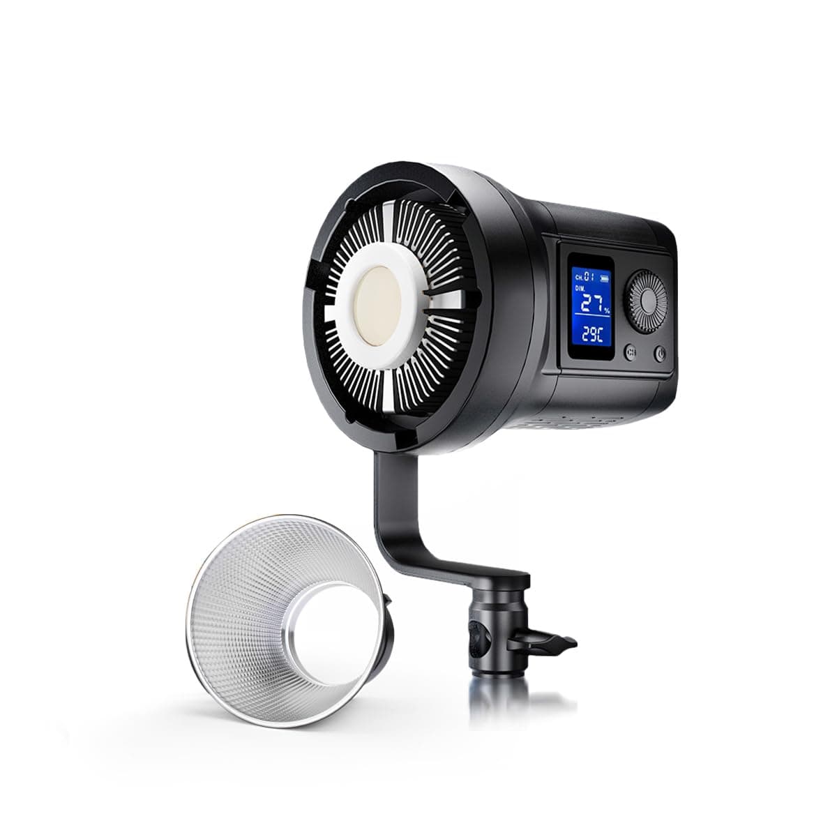 DIGITEK® (DCL-100WBC DC Combo) 100W Bi Color Continuous LED Video Light with 18CM Reflector & Handle, AC/DC Support, 2700K-6500K Color Temp Control, 95 CRI, 9000 Lumen Ideal for Photo & Videoshoots