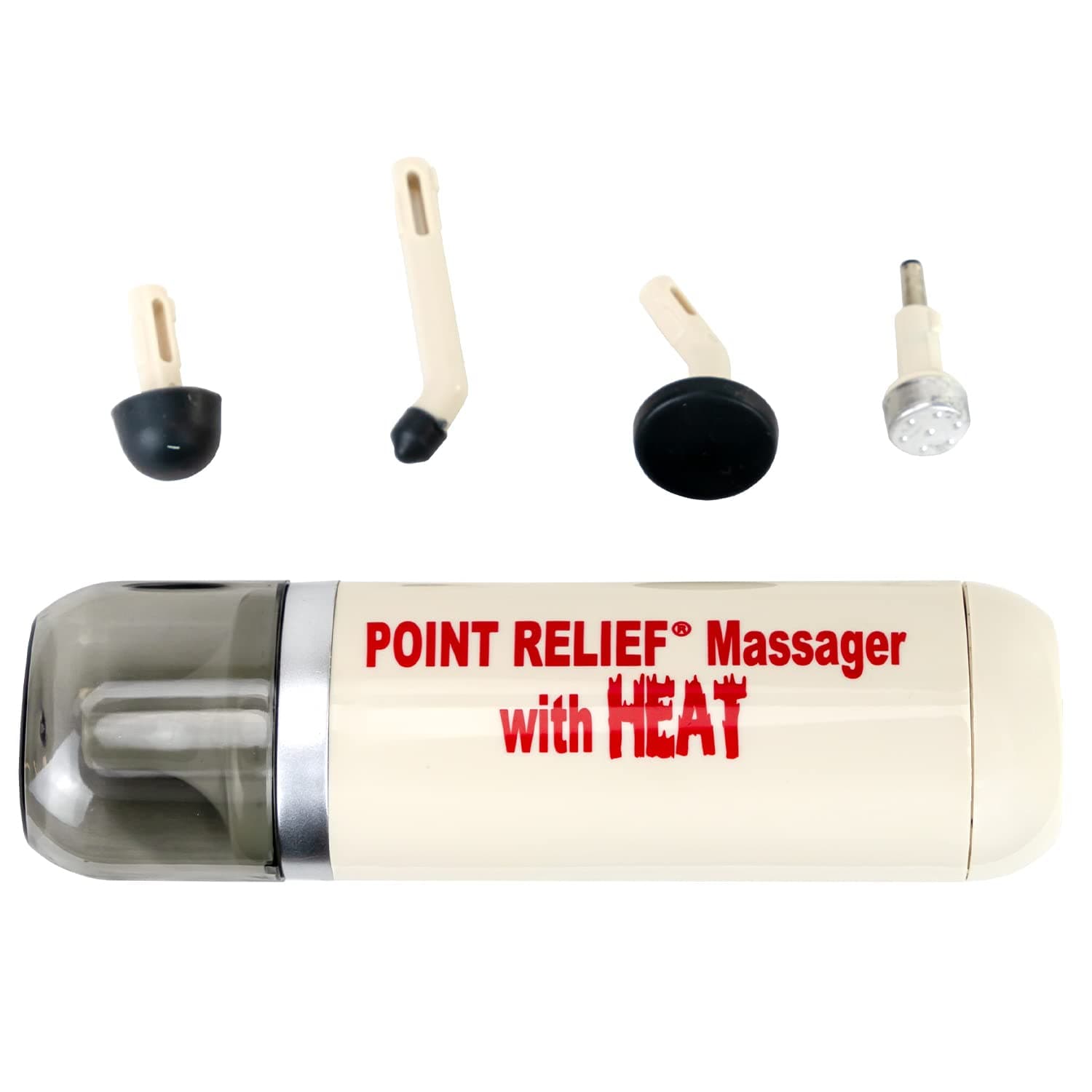 Point Relief 14-1051 Mini Massager with Heated Tip for Handheld Targeted Massage Therapy Relieve Muscle Pain, Tension, and Stress, 6 inches X 2 inches