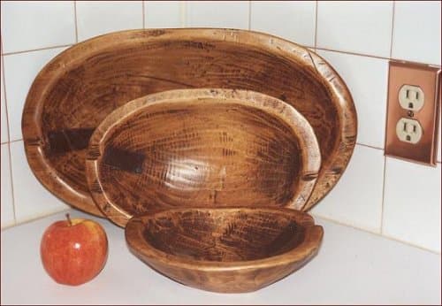 Primitive Wooden Bowl - 13" X 18"