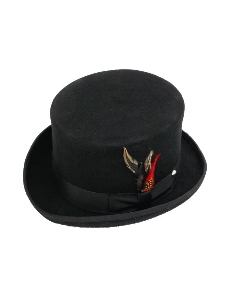 New 100% Wool Black Top Hat