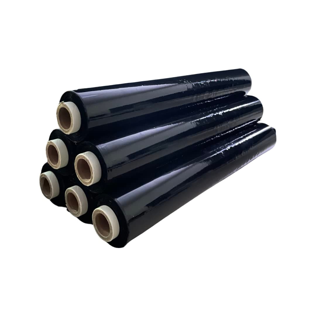 REQUISITE NEEDS Heavy Duty Shrink Wrap Roll Cling Film Packaging 400MM x 250M (Pack Of 6) (Black)