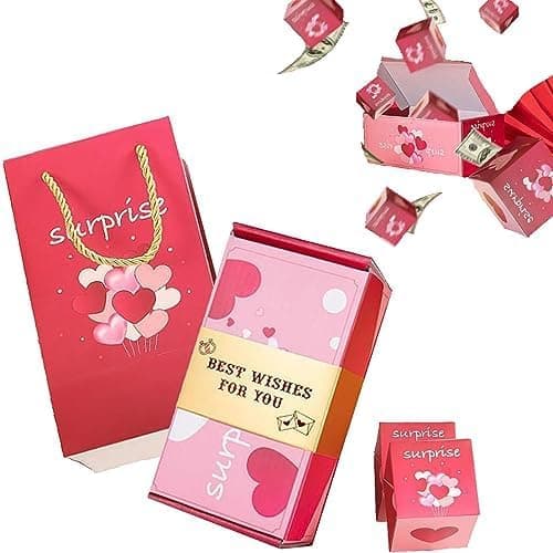 EvdkdifSurprise Box Gift Box—Creating the Most Surprising Gift,Surprise Gift Box Explosion for Money,Surprise Jumping Boxes,Exploding Pop Up Boxes for Gifts, 16 Pop-Up Boxes