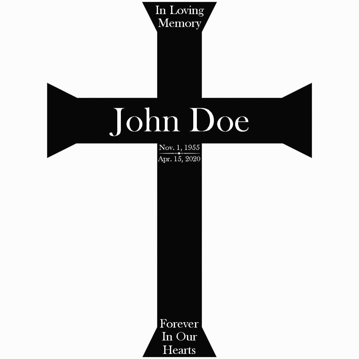 PK Décor Personalized Cross for Grave - Baptism - First Communion - 50th Anniversary - Engraved - Wall Decor - Cross Headstone for Dogs Grave (Cross 6)