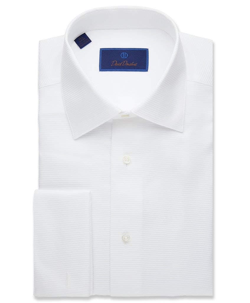 David Donahue Regular Fit Horizontal Rib Formal Shirt