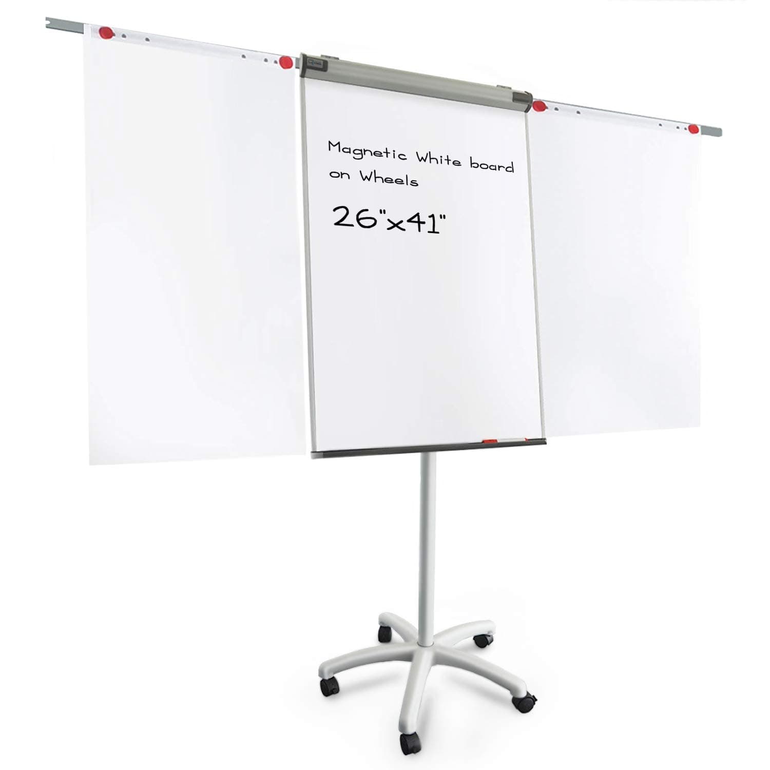 Master of Boards Flip Chart Easel - Dry Erase Easel Rolling White board on Wheels | Easy Setup | Magnetic | 26"x41" Office Product