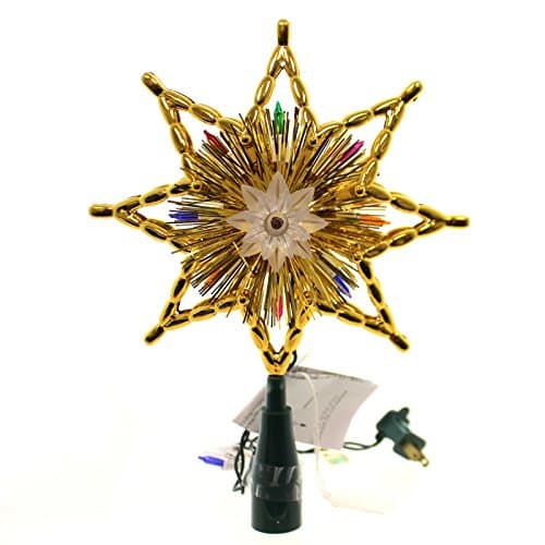 Tree Topper Finial GOLD 10 LIGHT TREE TOPPER Plastic Christmas Star 273487G