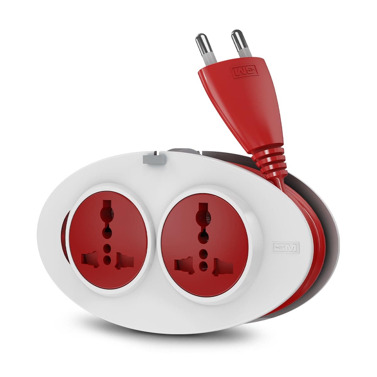 3206 G-On Mini 2 Pin Extension Cord 2.5 Mtr. with Indicator, Safety Shutter & 2 International Sockets