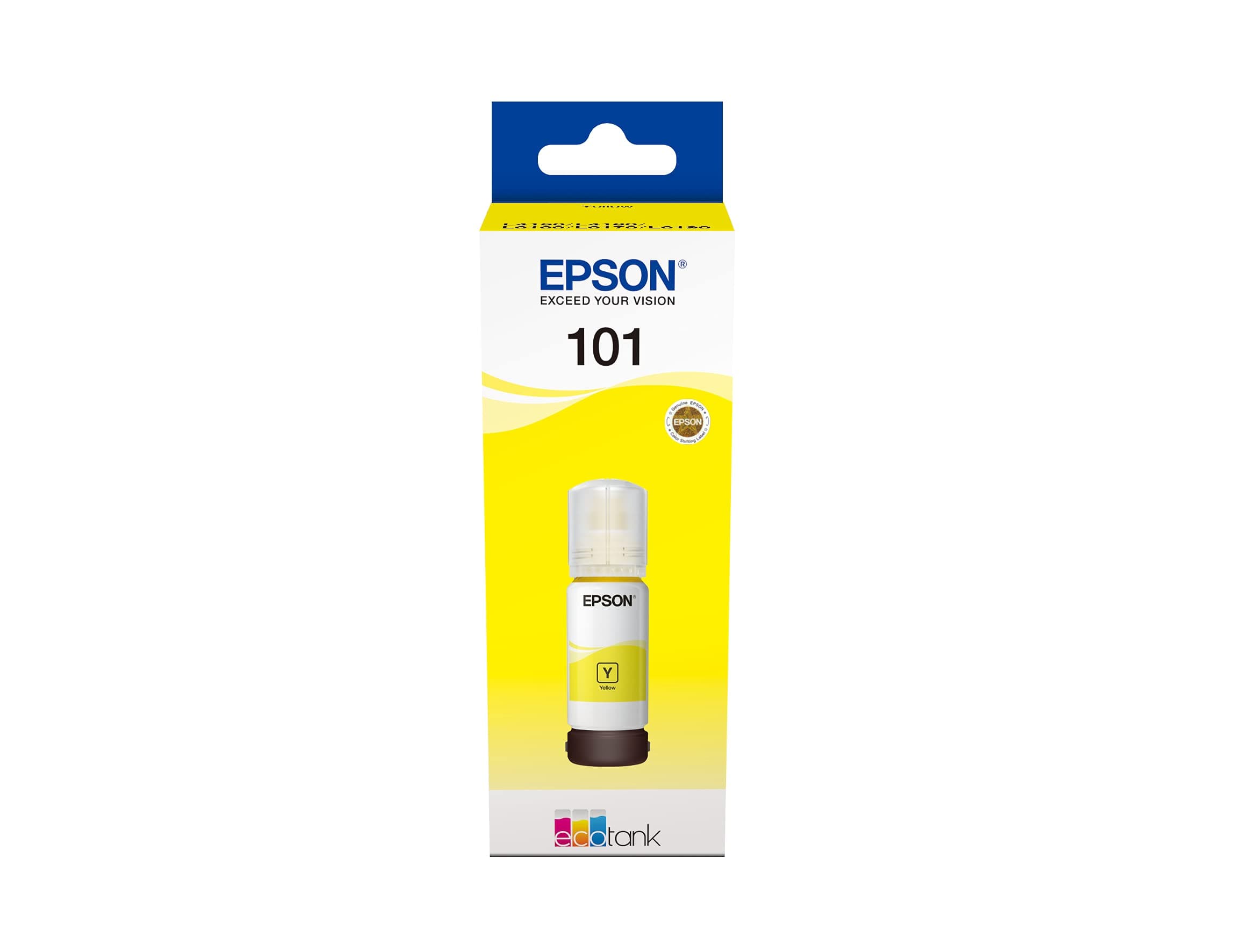 101 EcoTank Ink Bottle, Yellow Ink for Printer Refill, 70ml