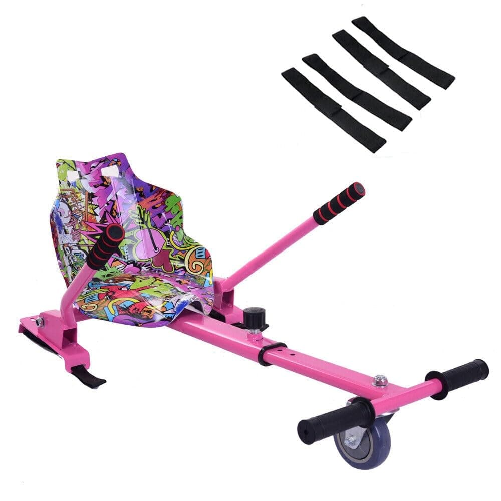 Hoverkart Adjustable Sixth Gear Telescopic Adjustment Triangle Stable Kart Seat Kart Racing Frame Fits all Hoverboard Sizes - 8" and 10" (Graffiti powder)