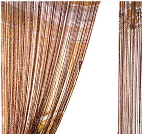Senswalan2pack 100cmX200cm Decorative Door String Curtain Wall Panel Fringe Window Room Divider Blind Divider Tassel Screen (Coffee 2pack)