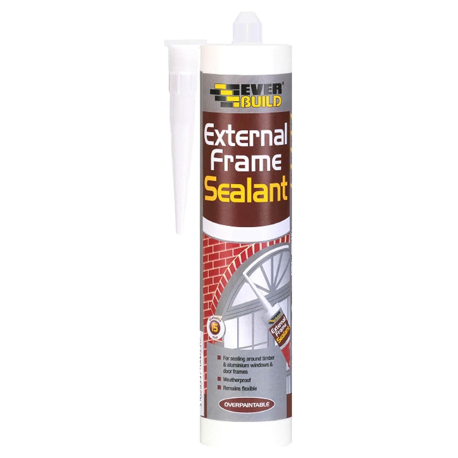 Everbuild External Frame Sealant – Interior And Exterior Use – Permanently Flexible – Mould-Resistant – Grey – 290ml