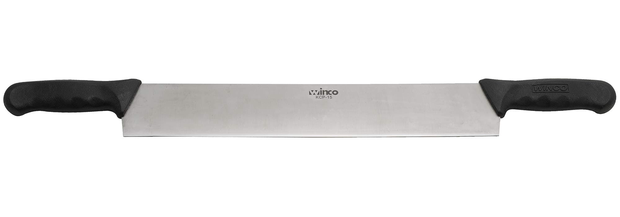 Winco KCP-15 15" Cheese Knife With Double Black Polypropylene Handles-KCP-15