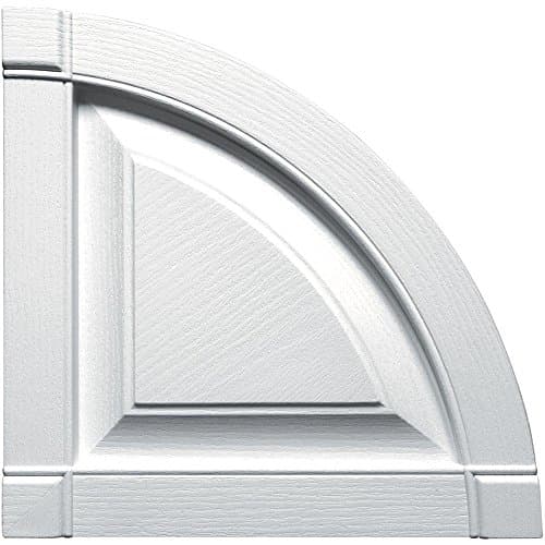 Builders Edge 15 in. x 15 in. Raised Panel Design White Quarter Round Tops Pair #001