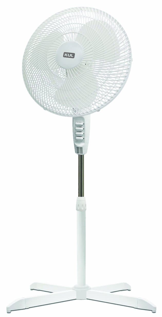 KUL Oscillating Energy Efficient Stand Fan, 16-Inch, White
