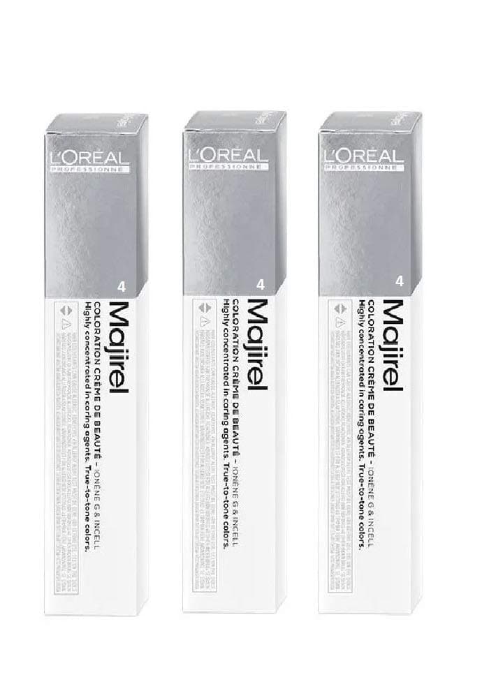 3 x Loreal Majirel Hair Colour 4 Medium Brown