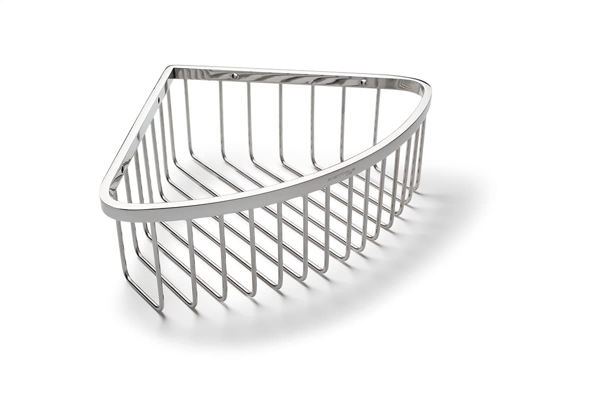 Sagittarius 80S1 Corner Shower Caddy | Shower Shelf Corner 8cm Deep | Rustproof Shower Storage | Polished Stainless Steel Shower Caddy | Shower Tidy / Shower Organiser SUS 304 | Shower Caddy Corner