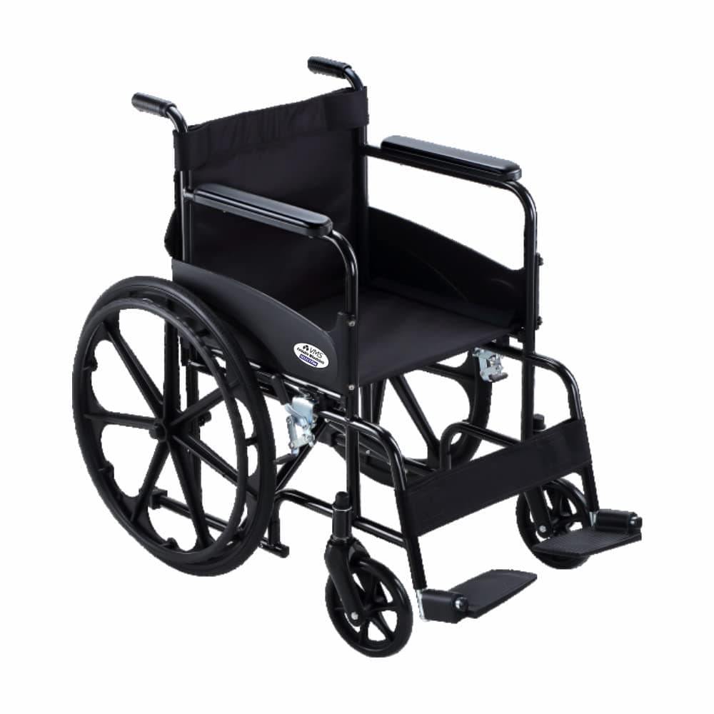 VMS Careline Foldable Wheelchair - Lightweight, Durable, and Comfortable Mobility Solution for Adults and Seniors (Select Plus)