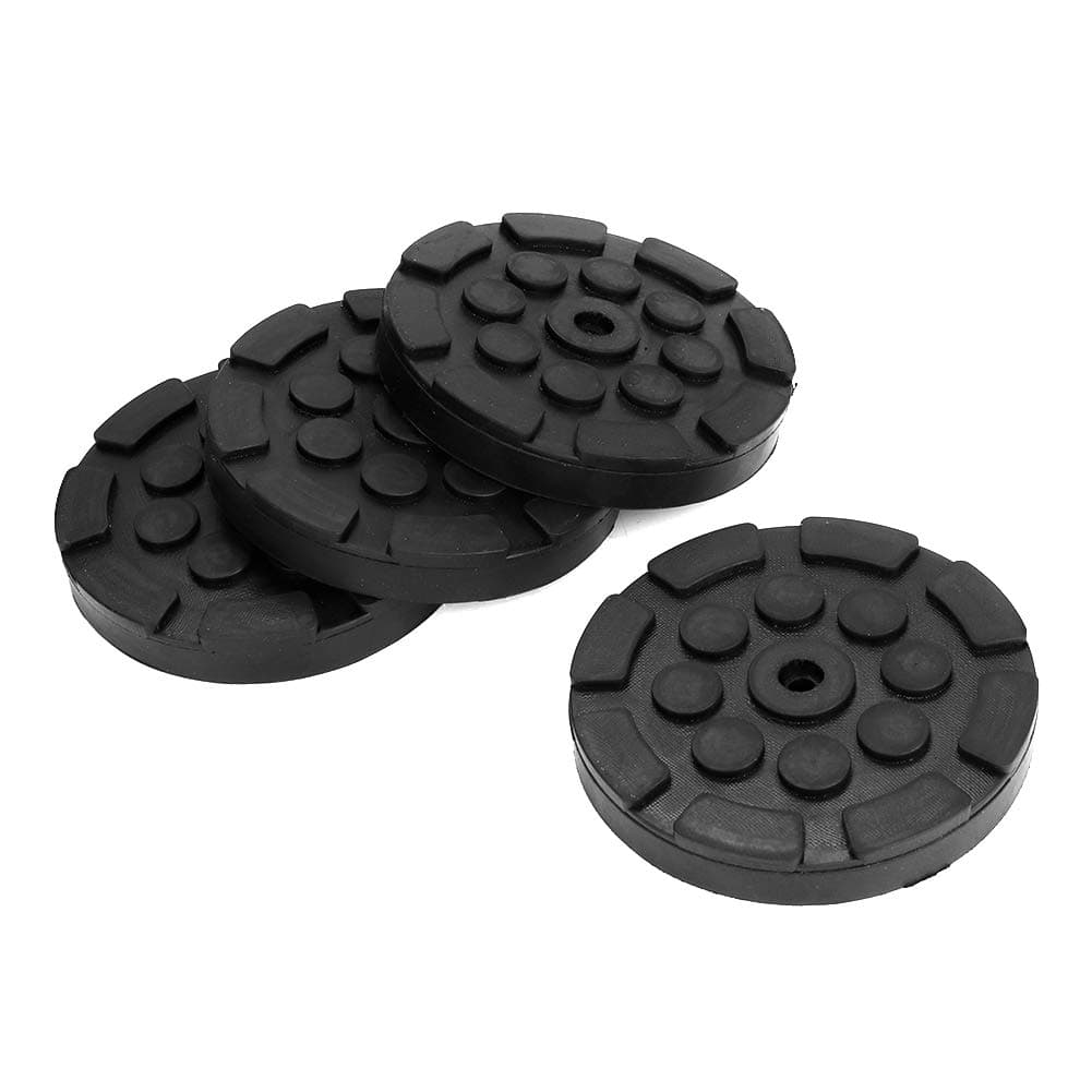 4 Pcs Car Round Rubber Arm Pads Auto Jacking Lift Weightlifter Accessories Compatible with BendPak or Danmar Hoist Crane Pad Truck Hole Dia Universal Black