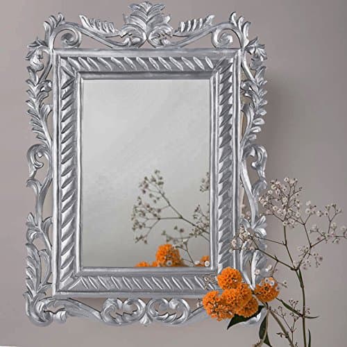 Homesake Wood Decorative Mirror (45x2x60 cm, Silver)