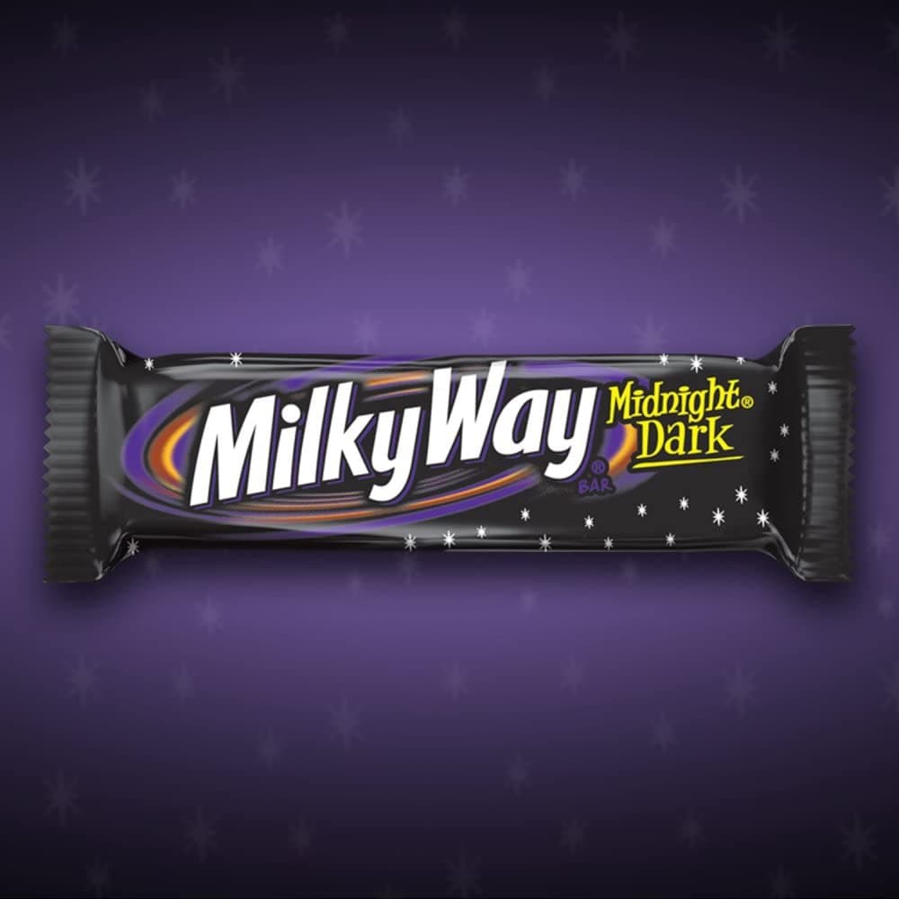 MILKY WAY-- Single Size Candy Bars--Midnight Dark Chocolate Caramel Nougat Candy Bars--Individually Sized--24-1.76oz. Individual Bars