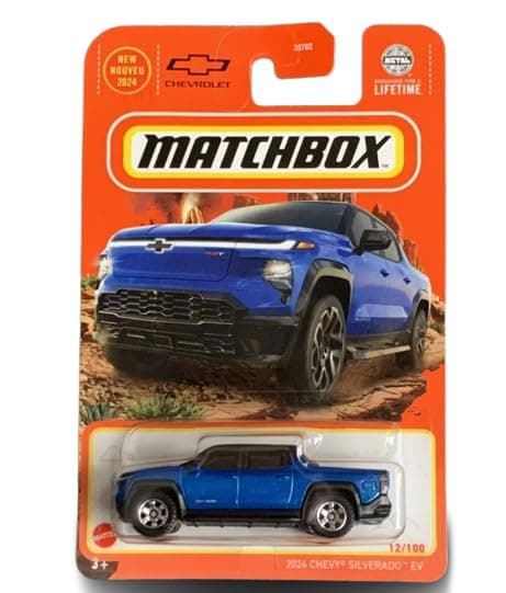 Matchbox 2024 Chevy Silverado EV, 1:64 Scale, Blue, 12/100