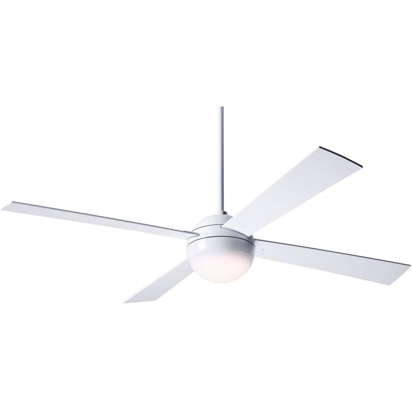 Ball 42 in. LED Gloss White Ceiling Fan with Wall Control