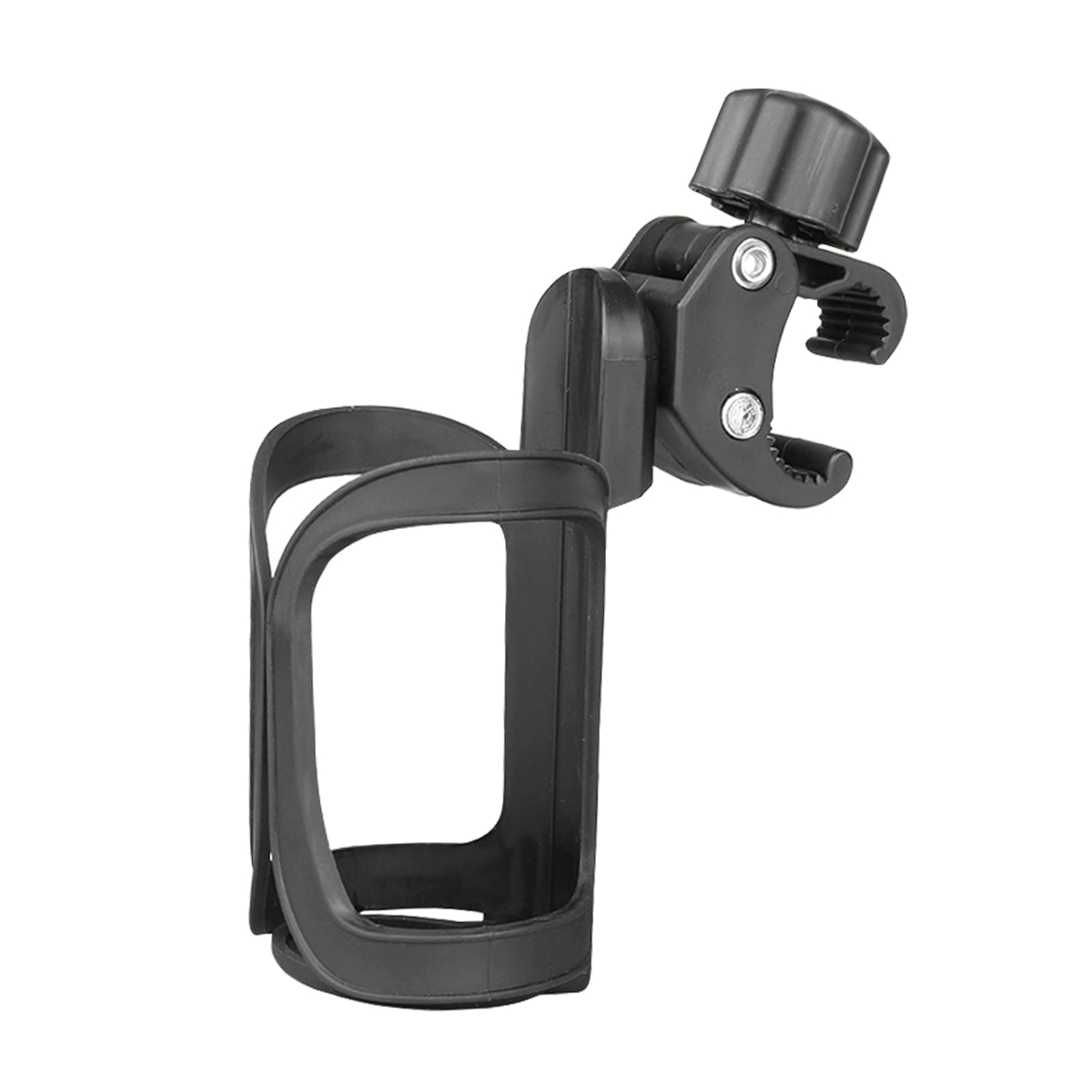 Grapelet 1X Stroller Cup Holder,Universal Pram Bicycle Pushchair Cup Holder, 360 Degree Rotation ABS Adjustable Drink Coffee Bottle Organizer Accommodate for Baby Bottles, Bike and Beverage Bottles
