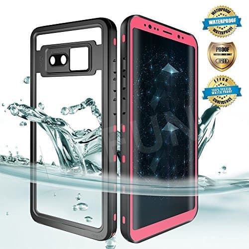 Samsung Galaxy Note 8 Waterproof Case, IP68 Certified Waterproof Underwater Cover Dust/Snow/Shock Proof Case with Phone Stand, PH Test Paper and Floating for Strap for Galaxy Note 8 Pink