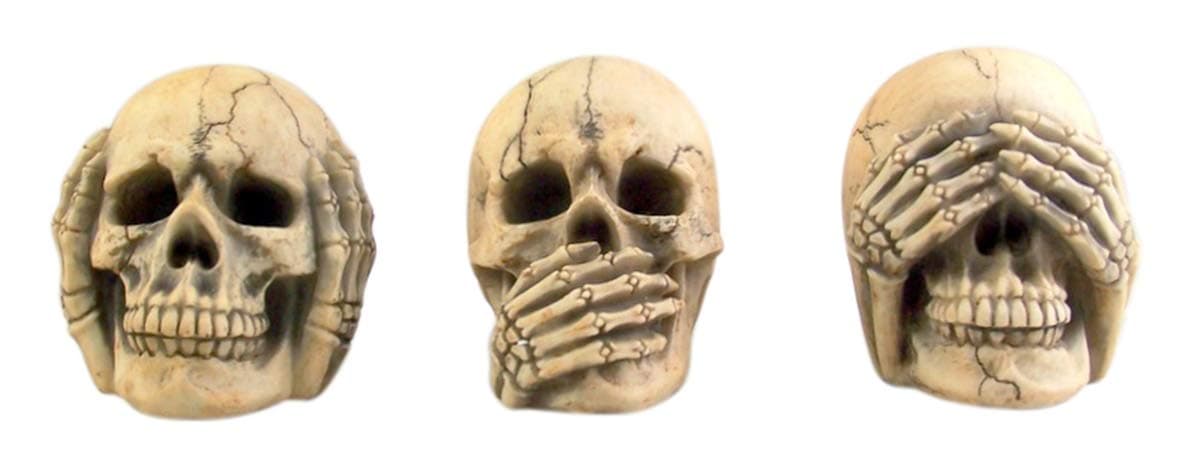 Skull Set Hear See Speak No Evil Set of 3