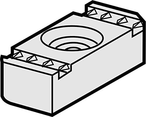 VERSABAR VN-1050 1/2" CHANNEL NUT WITHOUT SPRING ZINC PLATED 100/BX