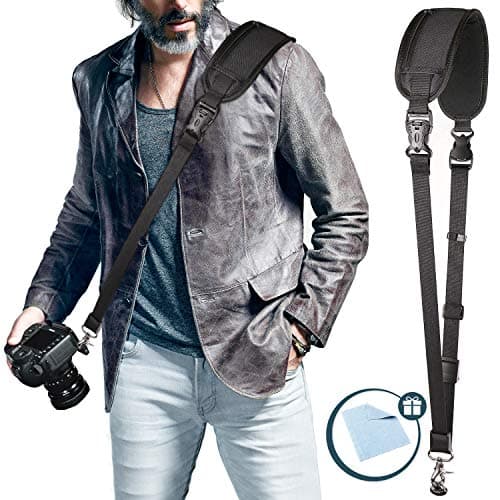 Estpeak Photo Rapid Fire Camera Neck Strap w/Quick Release Plate Sling Strap Professional Photographers Safety Tether Camera Shoulder Strap for Canon Nikon Sony Digital DSLR Camera Strap