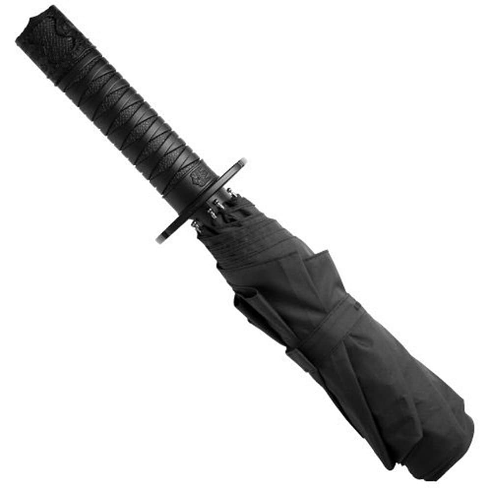 LOCOMO Japanese Samurai Sword Tanto Handle Sun Rain Compact Folding Umbrella