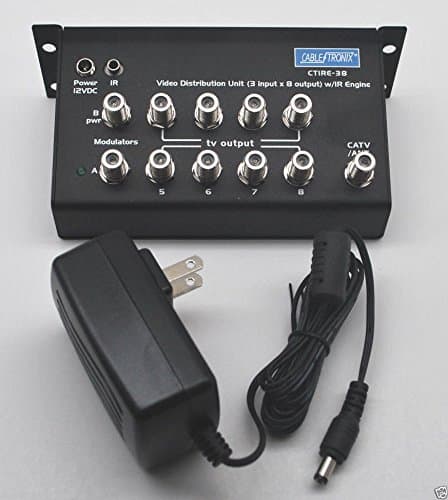 Distribution Amplifier Audio Video CTIRE-38 8 Output W/Power Supply