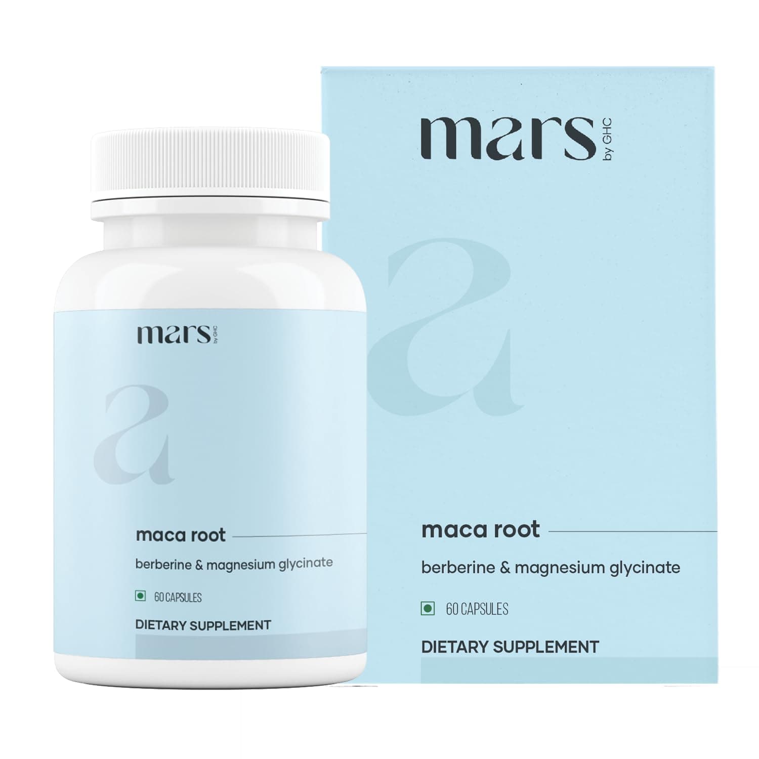 mars by GHC Maca Root Capsules with Ginseng, Magnesium & Berberine | Supports Vitality & Overall Well-Being | Pack of 1 | 60 Capsules