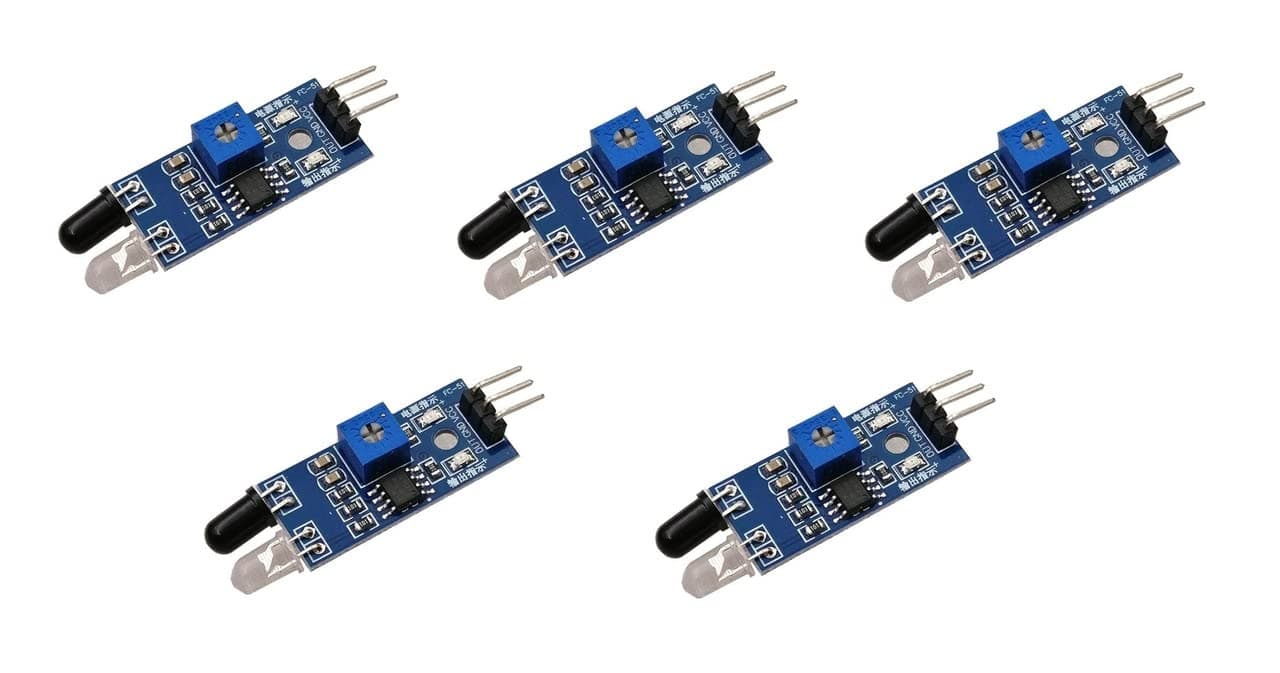 (Pack of 5) IR Sensor Obstacle Avoidance Infrared Reflection Photoelectric Sensor Module Infrared Sensor IR Sensor Module Proximity Sensor