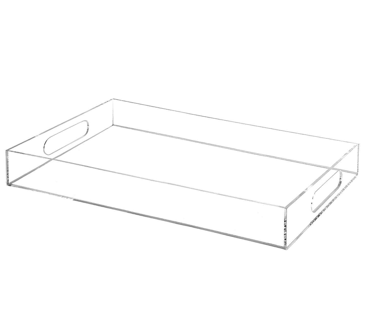 YestBuy12x 20 Clear Acrylic Tray, Premium Serving Tray, Modern Rectangular Trays - Spill Proof, Trays for Coffee Table, Bathroom, Kitchen, Office (12" x 20")