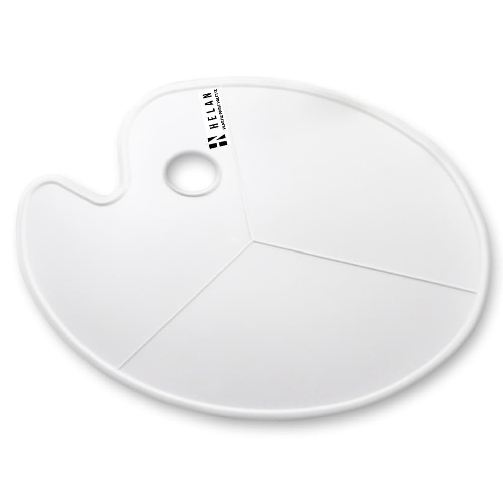 Large Oval Shaped White Plastic Palette, 11.75" x 16.5", Non-Stick for Acrylic, Watercolor, Oil and Gouache Paint